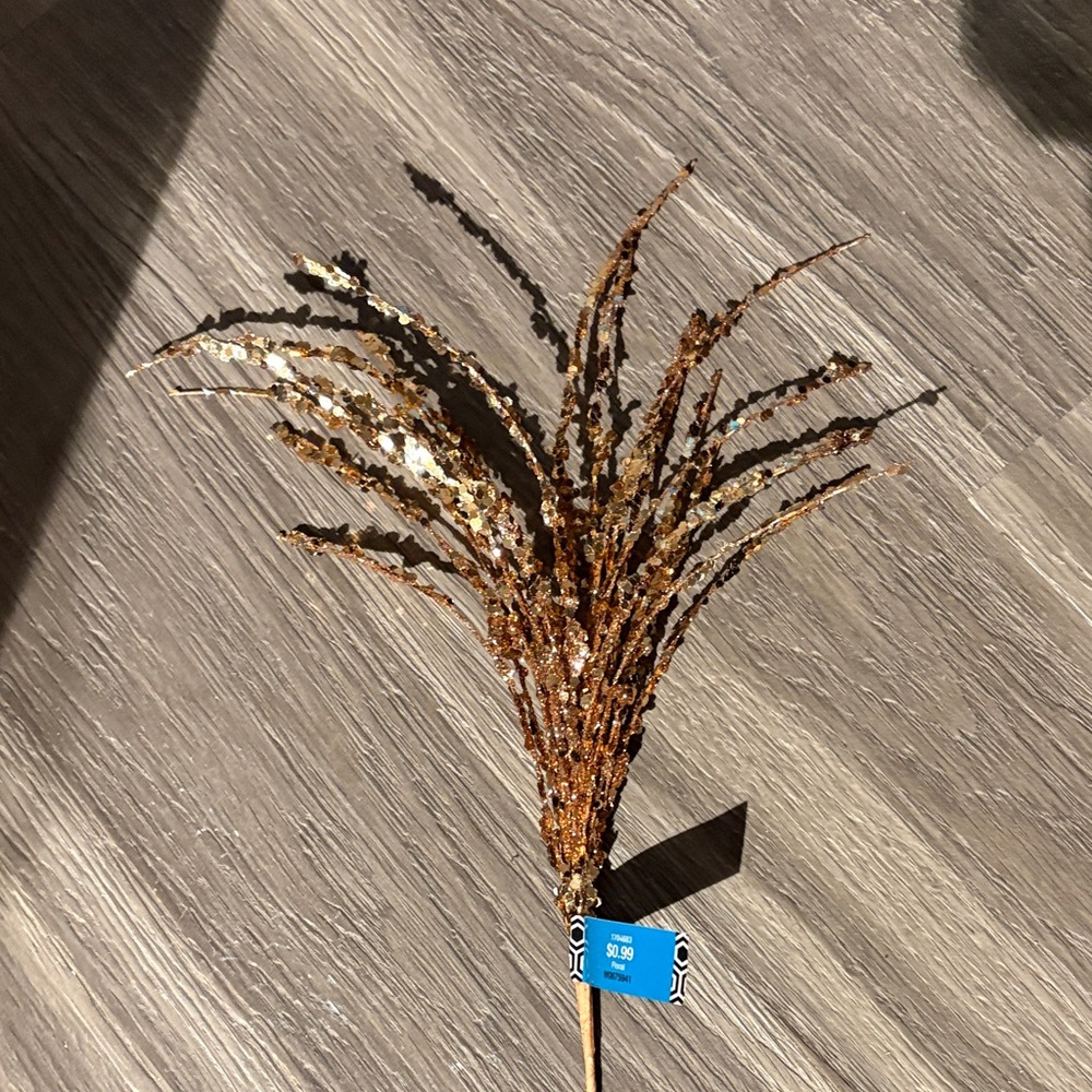 Glittering Brown Faux Floral Spray
